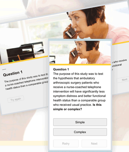 simple multiple choice question page shown in desktop view and mobile view