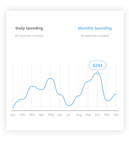 daily spending line chart