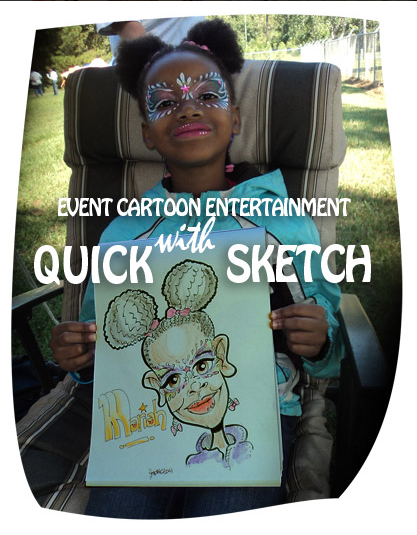 face-painted-kid shows off her marker sketch from Wally